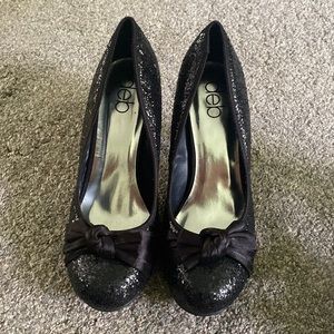 Sparkly Black Deb Heels